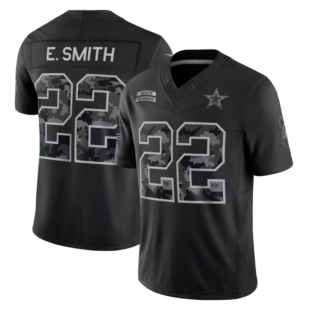 Odoa D.Cowboys #22 Emmitt Smith Player Black Limited 2026 Salute to Service Home Game Stitched Jerseys