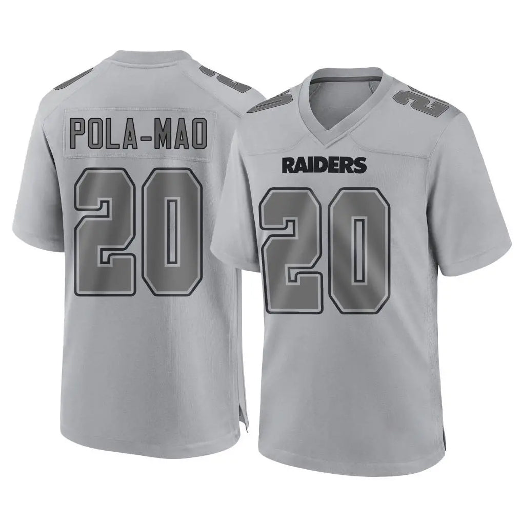 LV.Raiders #20 Isaiah Pola-Mao Player Gray Atmosphere Fashion Limited Game Odoa Stitched Jerseys