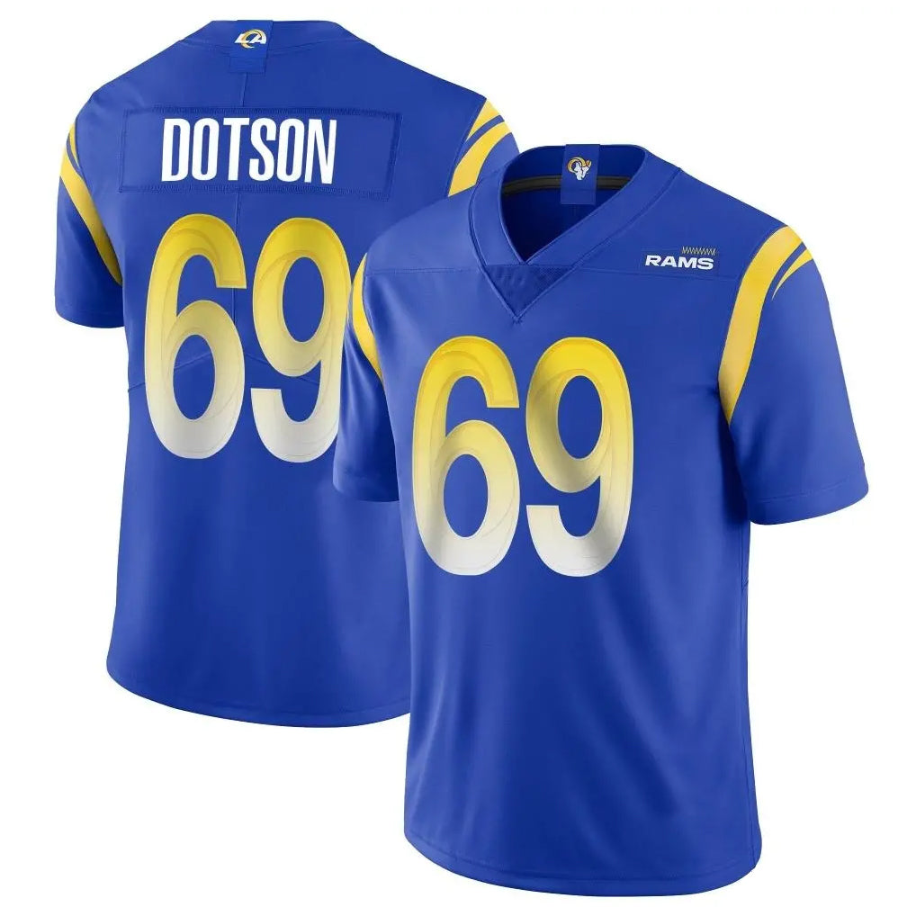 LA.Rams #69 Kevin Dotson Player Royal Limited Vapor Untouchable Home Game Odoa Stitched Jerseys