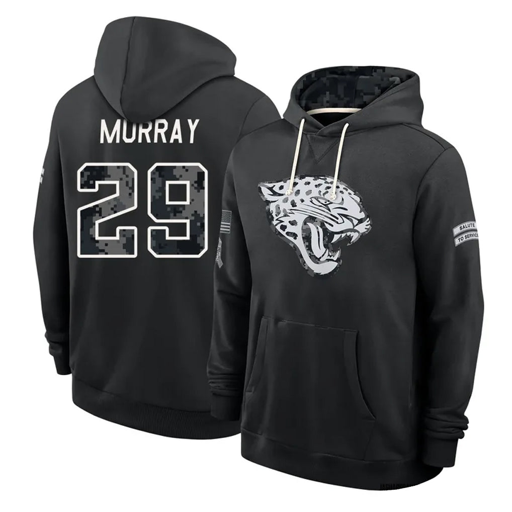 J.Jaguars #29 Eric Murray Player 2026 Black Logo Pullover Hoodies Limited Game Odoa Stitched Jerseys