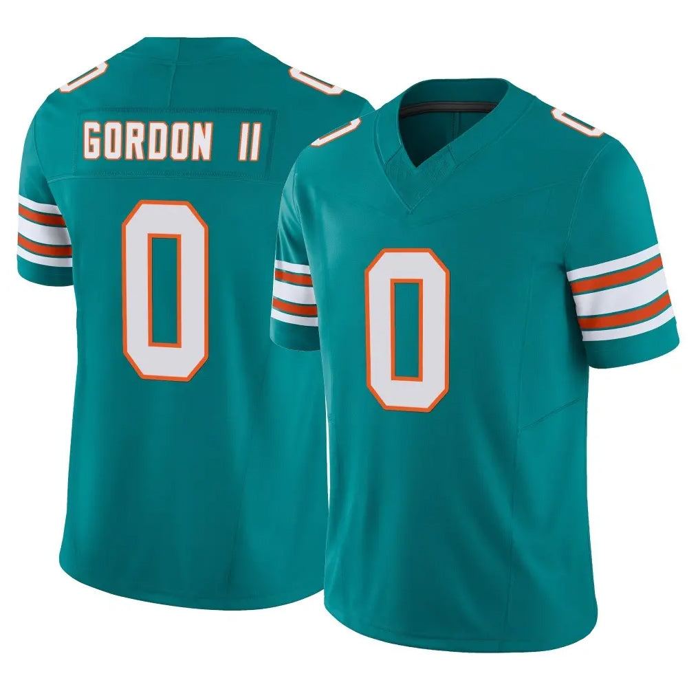 M.Dolphins #0 Ollie Gordon II Player Aqua Limited Alternate Vapor F.U.S.E. Home Game Odoa Stitched Jerseys