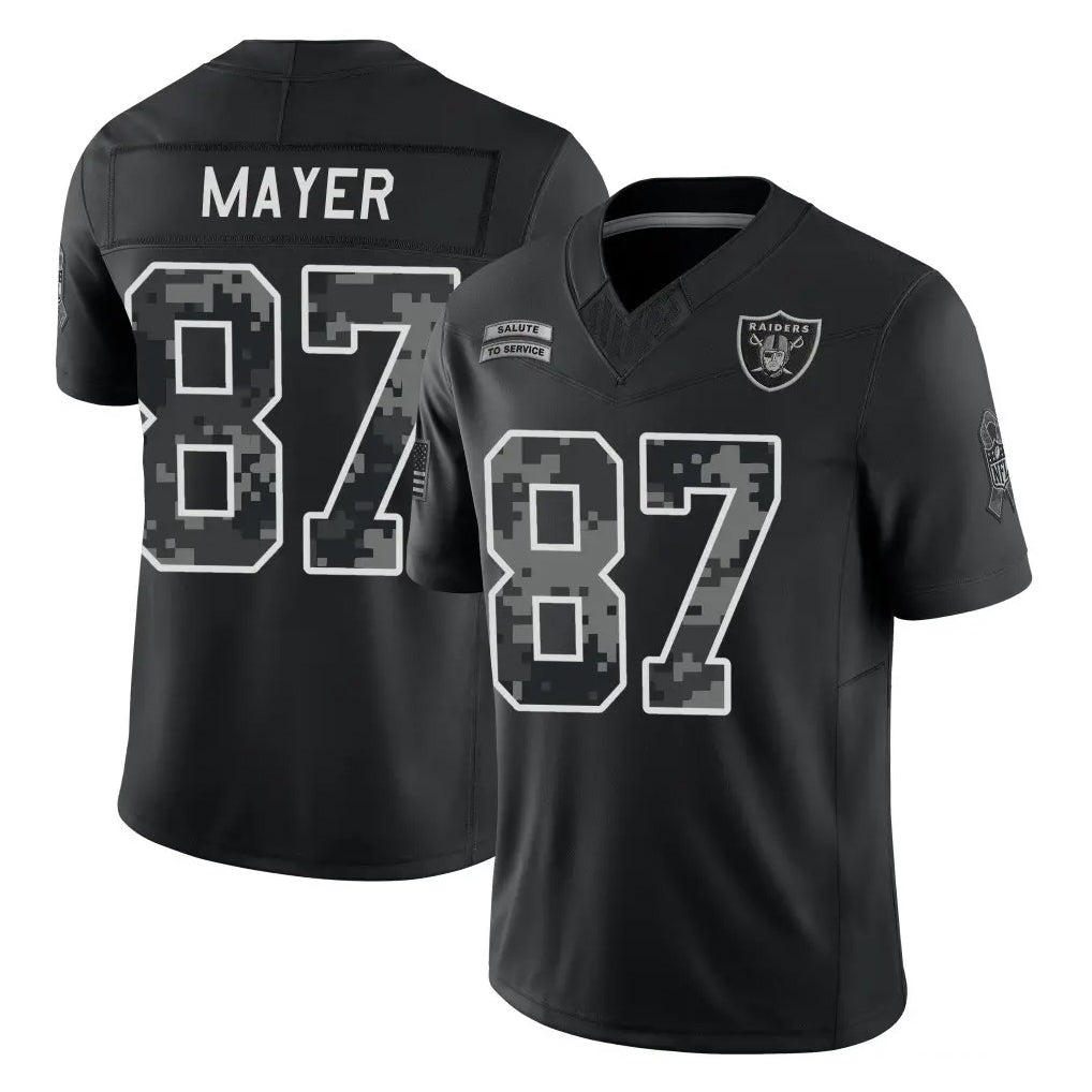 LV.Raiders #87 Michael Mayer Player Black Limited 2026 Salute to Service Home Game Stitched Jerseys