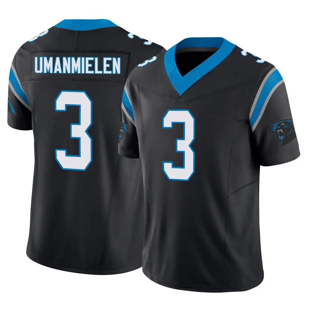 C.Panthers #3 Princely Umanmielen Player Black Vapor F.U.S.E. Limited Home Game Odoa Stitched Jerseys