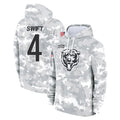 C.Bears #4 D'Andre Swift Player Arctic Camo Salute to Service Pullover Hoodies Limited Odoa Stitched Jerseys