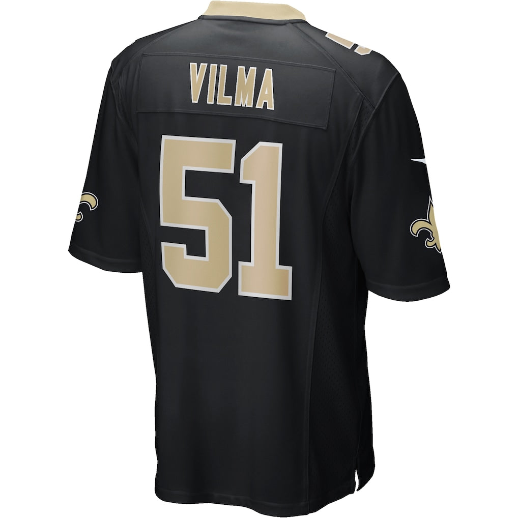Odoa NO.Saints #51 Jonathan Vilma Black Game Retired Player Jersey