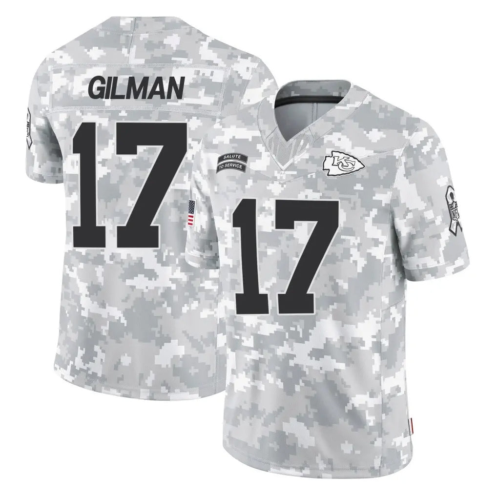 KC.Chiefs #17 Alohi Gilman Player Arctic Camo Salute To Service Limited Game Odoa Stitched Jerseys