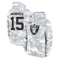 LV.Raiders #15 Fernando Mendoza Player Arctic Camo Salute to Service Hoodies Limited Game Odoa Stitched Jerseys