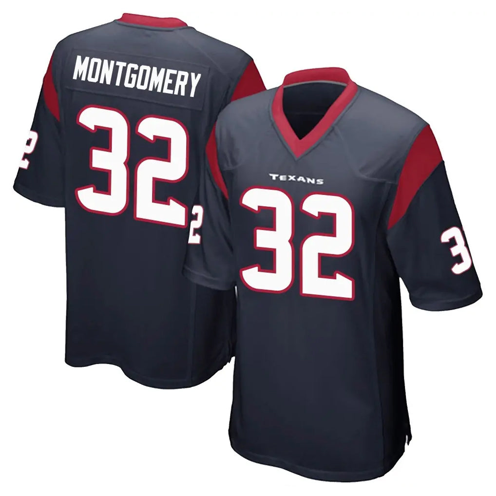 H.Texans #32 David Montgomery Player Navy Home Game Odoa Stitched Jerseys