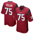 H.Texans #75 Wyatt Teller Player Red Home Game Odoa Stitched Jerseys