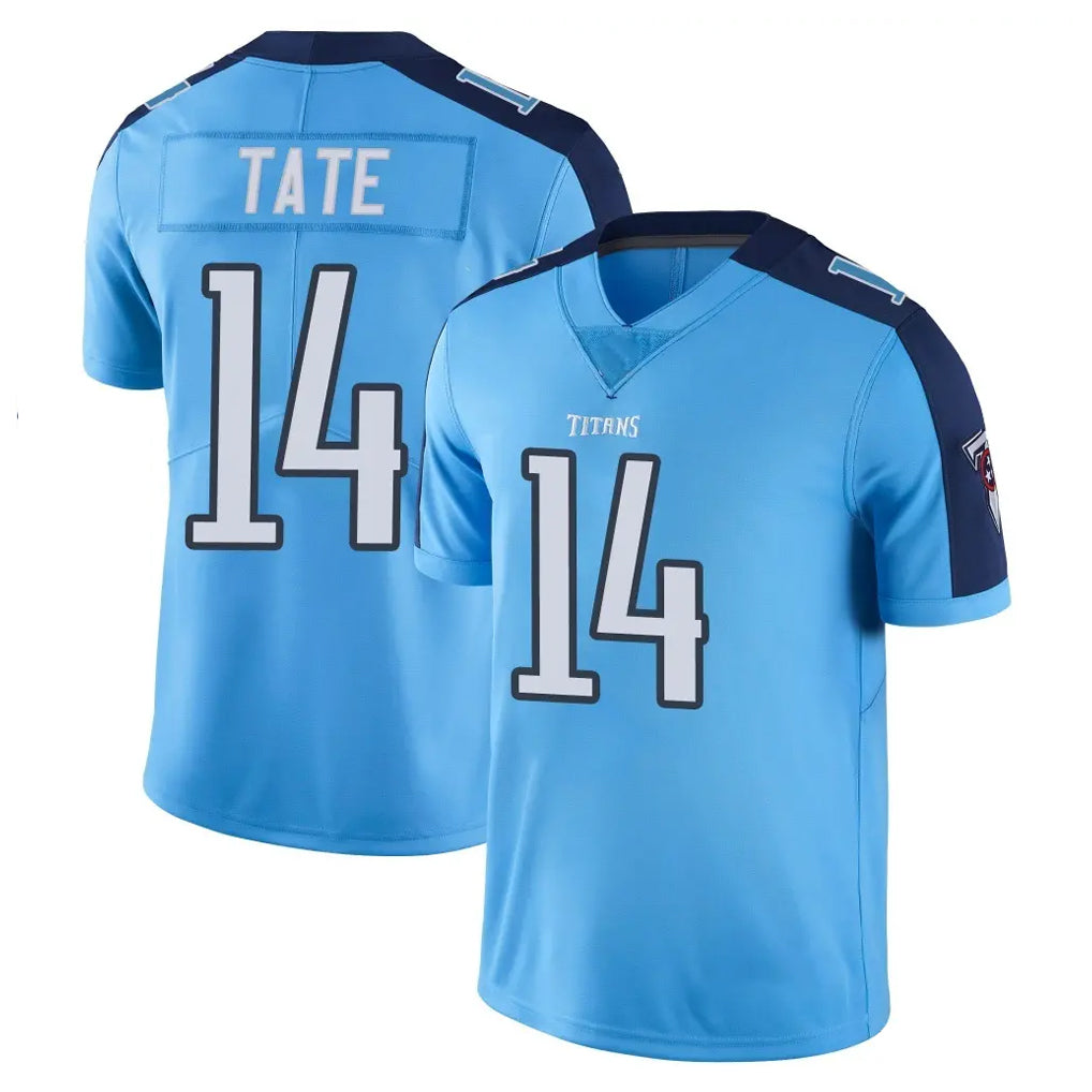 T.Titans #14 Carnell Tate Player Light Blue Limited Color Rush Home Game Odoa Stitched Jerseys