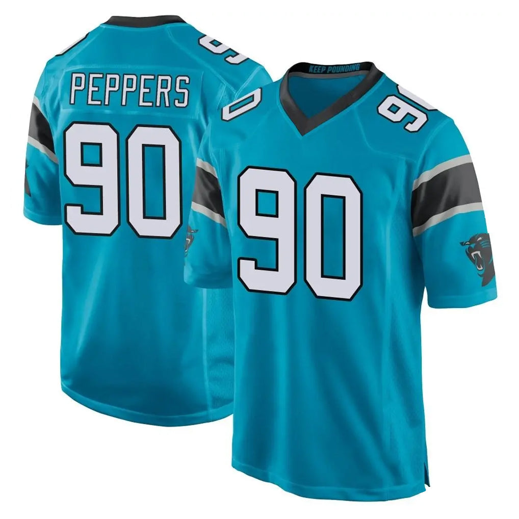 C.Panthers #90 Julius Peppers Player Blue Game Odoa Stitched Jerseys