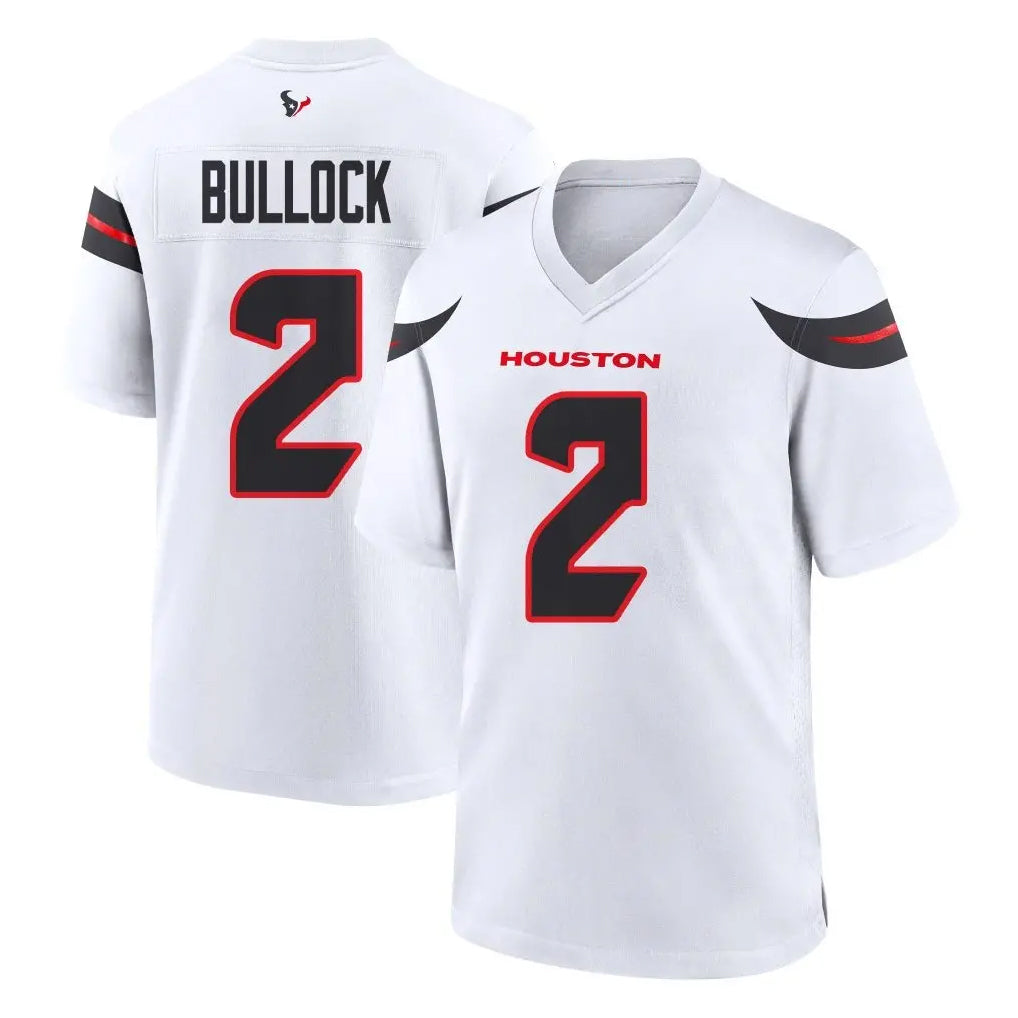 H.Texans #2 Calen Bullock Player White Home Game Odoa Stitched Jerseys