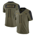 T.Titans #11 Jermaine Johnson II Player Olive Salute to Service Limited Home Game Odoa Stitched Jerseys