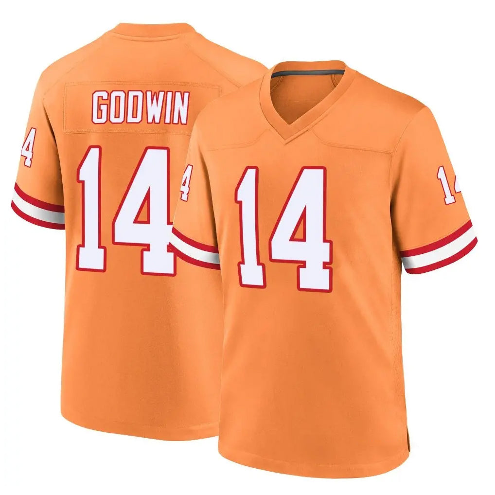 TB.Buccaneers #14 Chris Godwin Jr. Player Orange Throwback Home Game Odoa Stitched Jerseys