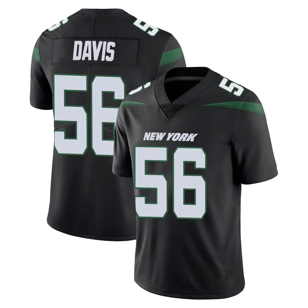 NY.Jets #56 Demario Davis Player Stealth Black Limited Vapor Home Game Odoa Stitched Jerseys