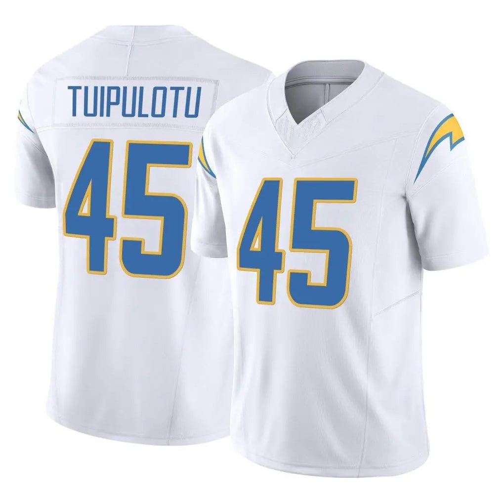 LA.Chargers #45 Tuli Tuipulotu Player White Limited Vapor F.U.S.E. Home Game Odoa Stitched Jerseys