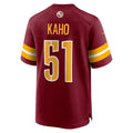 Odoa W.Commanders #51 Ale Kaho Burgundy Team Game Jersey