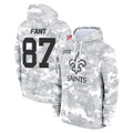 NO.Saints #87 Noah Fant Player Arctic Camo Salute to Service Pullover Hoodies Limited Game Odoa Stitched Jerseys