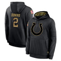 IN.Colts #2 Josh Downs Player Black Salute to Service Hoodies Limited Game Odoa Stitched Jerseys
