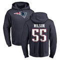 NE.Patriots #55 Jared Wilson Player Navy LOGO Pullover Hoodies Home Game Odoa Stitched Jerseys