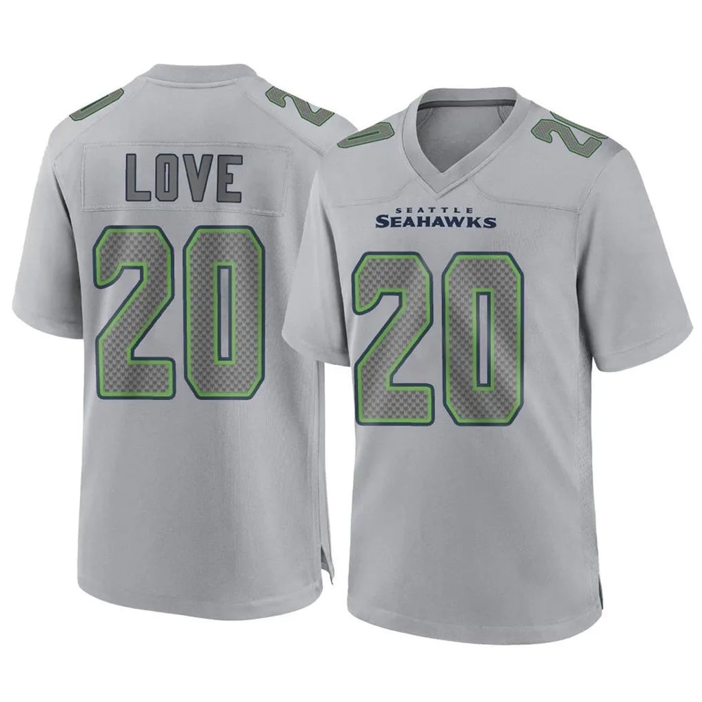 S.Seahawks #20 Julian Love Player Gray Atmosphere Fashion Home Game Odoa Stitched Jerseys