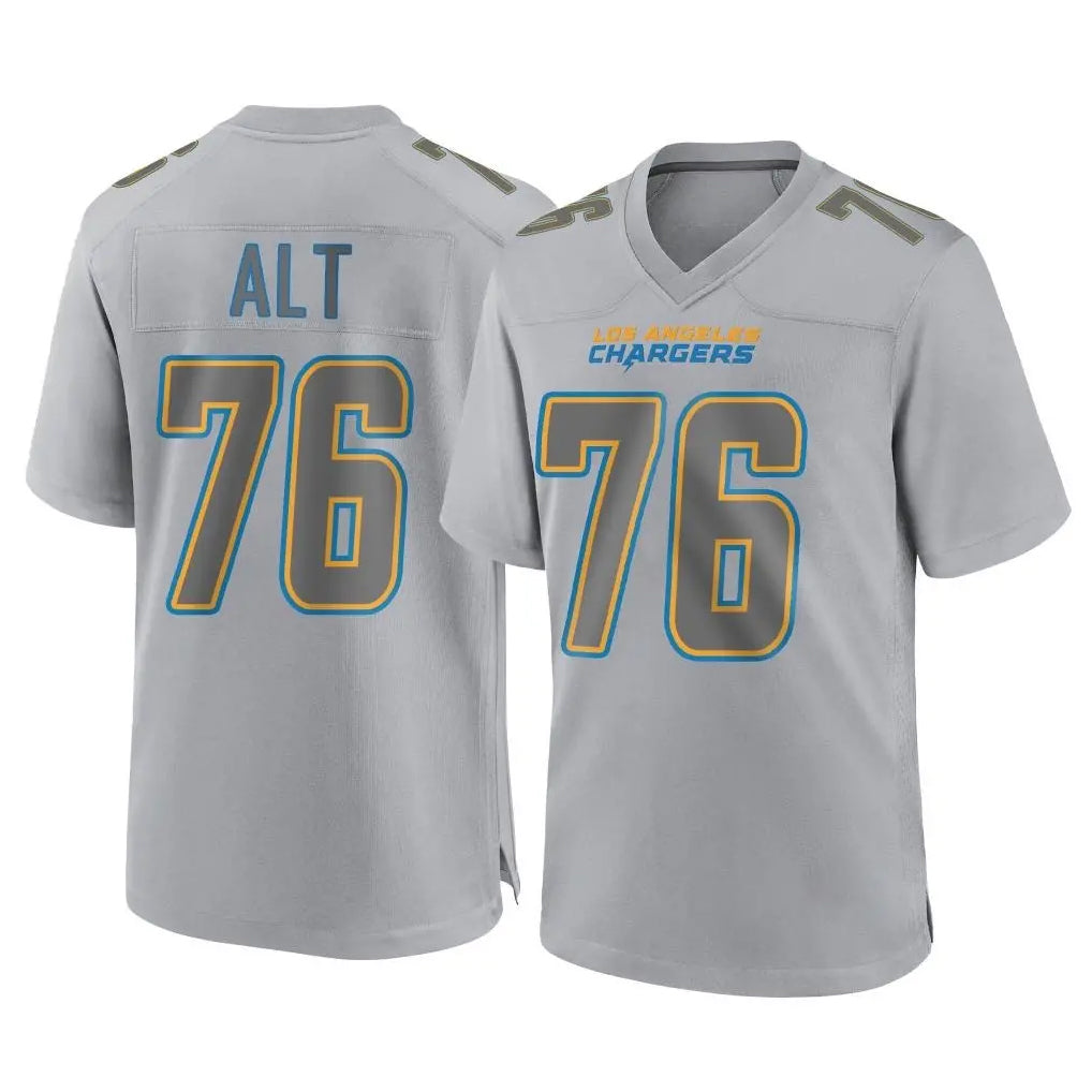 LA.Chargers #76 Joe Alt Player Gray Atmosphere Fashion Home Game Odoa Stitched Jerseys