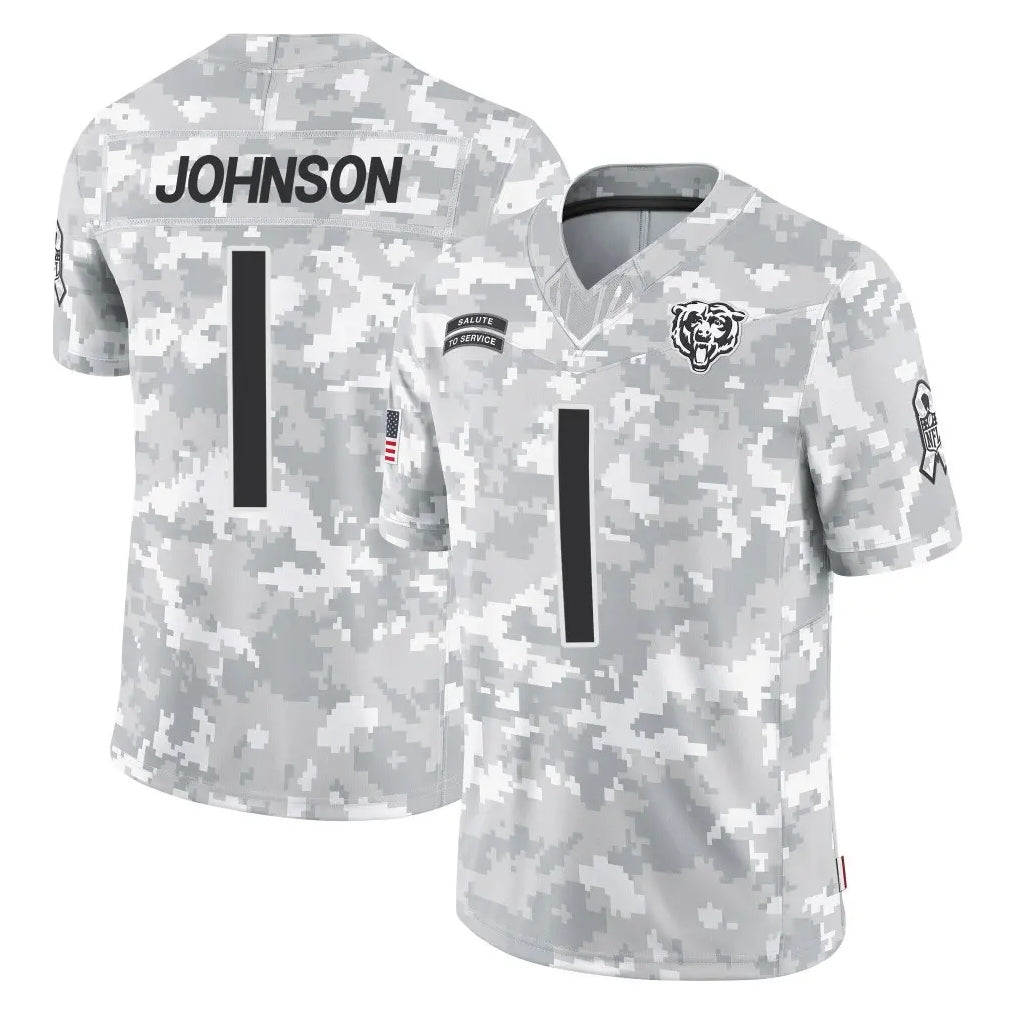 C.Bears #1 Jaylon Johnson Player Arctic Camo Salute to Service Limited Odoa Stitched Jerseys