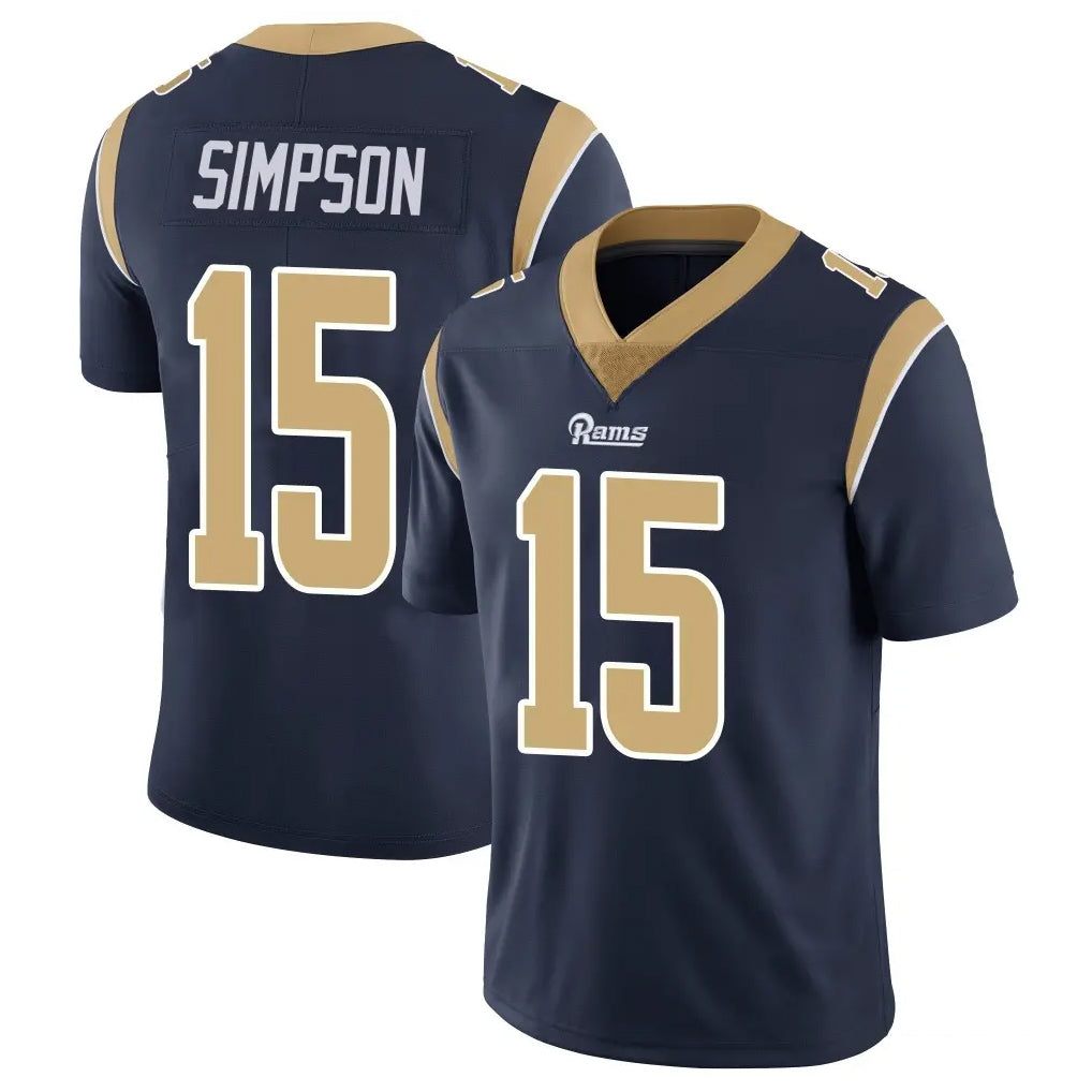LA.Rams #15 Ty Simpson Player Navy Limited Vapor Untouchable Home Game Odoa Stitched Jerseys