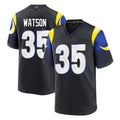 LA.Rams #35 Jaylen Watson Player Black Midnight Rivalries Collection Home Game Odoa Stitched Jerseys