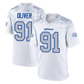 B.Bills #91 Ed Oliver Player White Rivalries Collection Game Odoa Stitched Jerseys