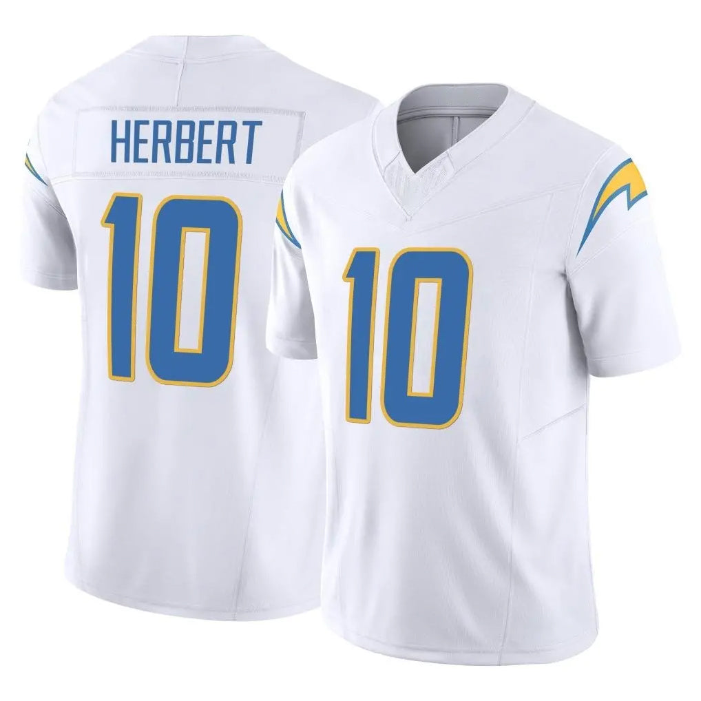 LA.Chargers #10 Justin Herbert Player White Limited Vapor F.U.S.E. Home Game Odoa Stitched Jerseys
