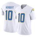 LA.Chargers #10 Justin Herbert Player White Limited Vapor F.U.S.E. Home Game Odoa Stitched Jerseys