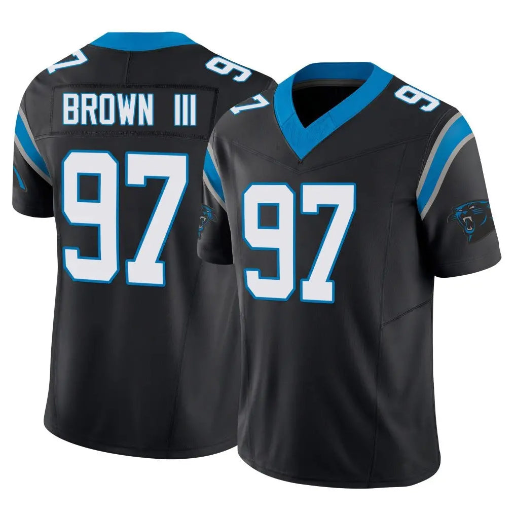 C.Panthers #97 Bobby Brown III Player Black Vapor F.U.S.E. Limited Home Game Odoa Stitched Jerseys