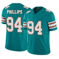 M.Dolphins #94 Jordan Phillips Player Aqua Limited Alternate Vapor F.U.S.E. Home Game Odoa Stitched Jerseys