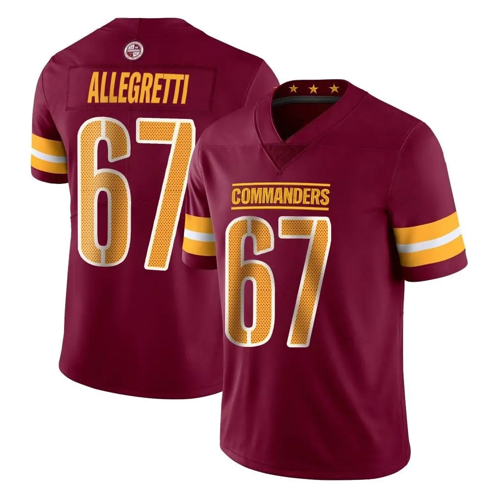 W.Commanders #67 Nick Allegretti Player Burgundy Limited Vapor Home Game Odoa Stitched Jerseys