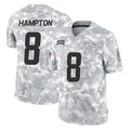 LA.Chargers #8 Omarion Hampton Player Arctic Camo Salute To Service Limited Game Odoa Stitched Jerseys