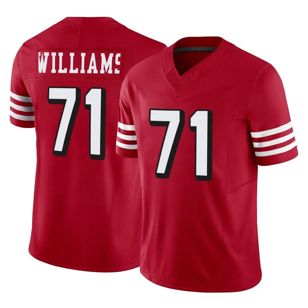 SF.49ers #71 Trent Williams Player Red Limited Alternate Vapor F.U.S.E. Home Game Odoa Stitched Jerseys