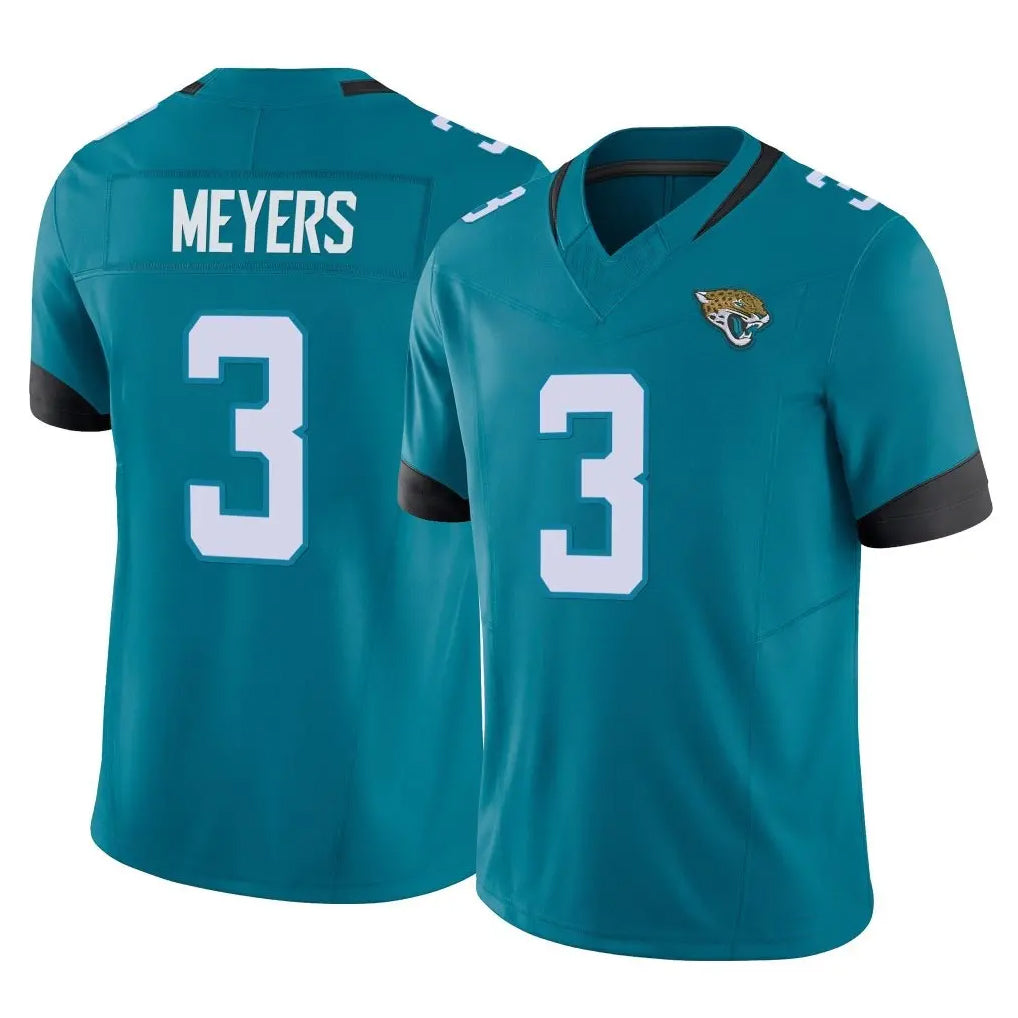 J.Jaguars #3 Jakobi Meyers Player Teal Vapor F.U.S.E. Limited Home Game Odoa Stitched Jerseys