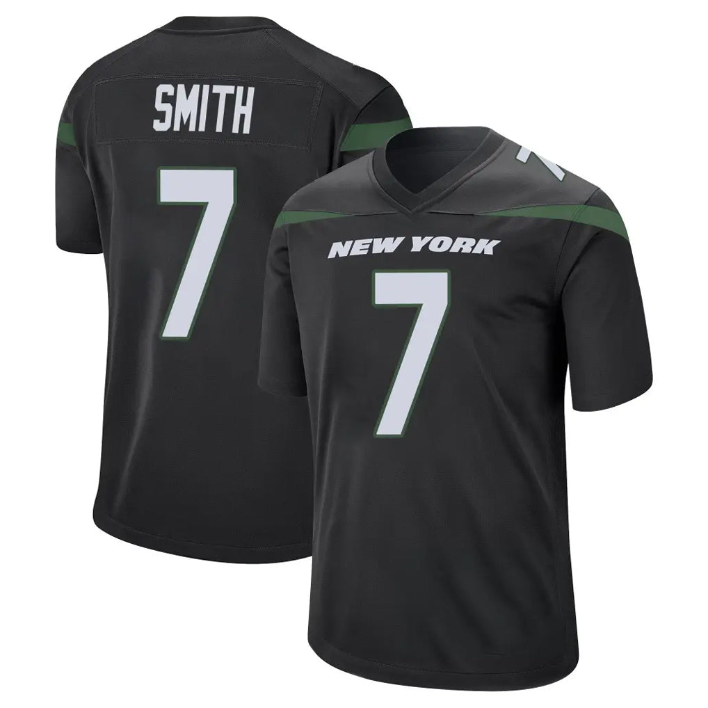NY.Jets #7 Geno Smith Player Stealth Black Home Game Odoa Stitched Jerseys