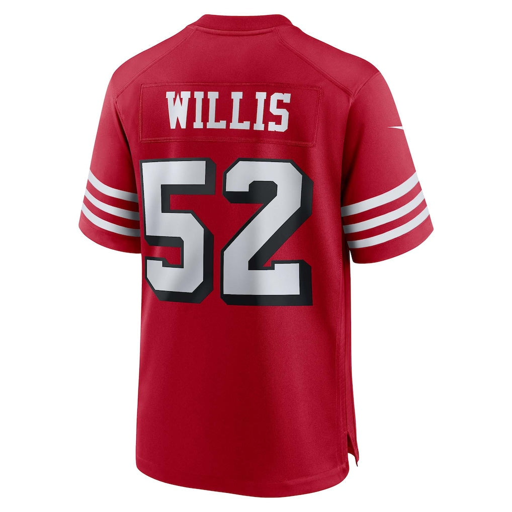 Odoa SF.49ers #52 Patrick Willis Scarlet Retired Player Alternate Game Jersey