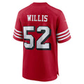 Odoa SF.49ers #52 Patrick Willis Scarlet Retired Player Alternate Game Jersey