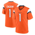 D.Broncos #1 Evan Engram Player Orange Home Game Odoa Stitched Jerseys