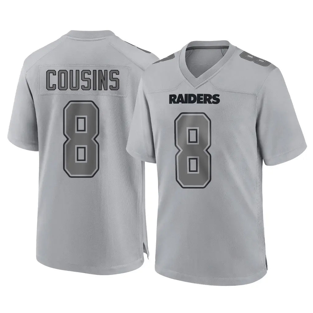 LV.Raiders #8 Kirk Cousins Player Gray Atmosphere Fashion Limited Game Odoa Stitched Jerseys