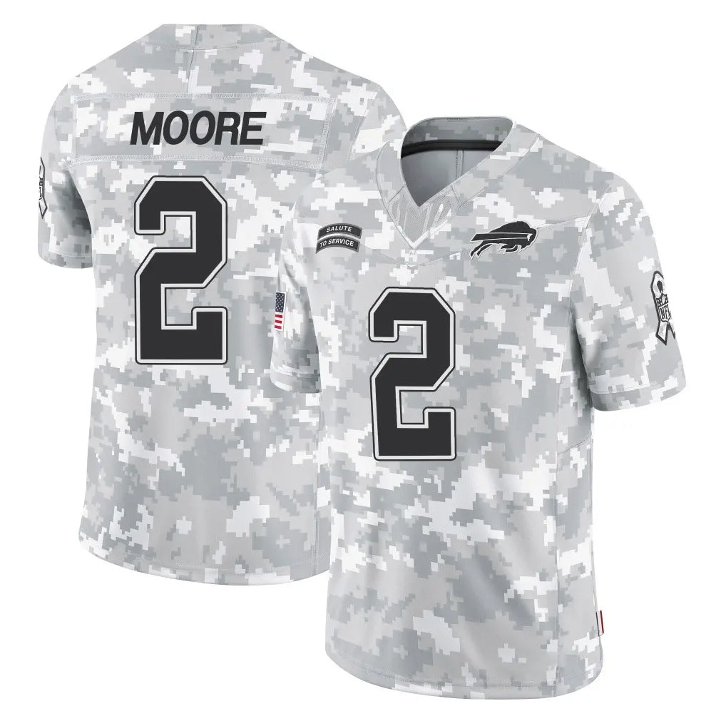 B.Bills #2 DJ Moore Player Arctic Camo Salute to Service Limited Game Odoa Stitched Jerseys