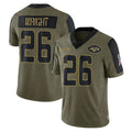 NY.Jets #26 Nahshon Wright Player Olive Salute To Service Limited Game Odoa Stitched Jerseys