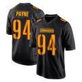 W.Commanders #94 Daron Payne Player Black Carbon Fashion Home Game Odoa Stitched Jerseys