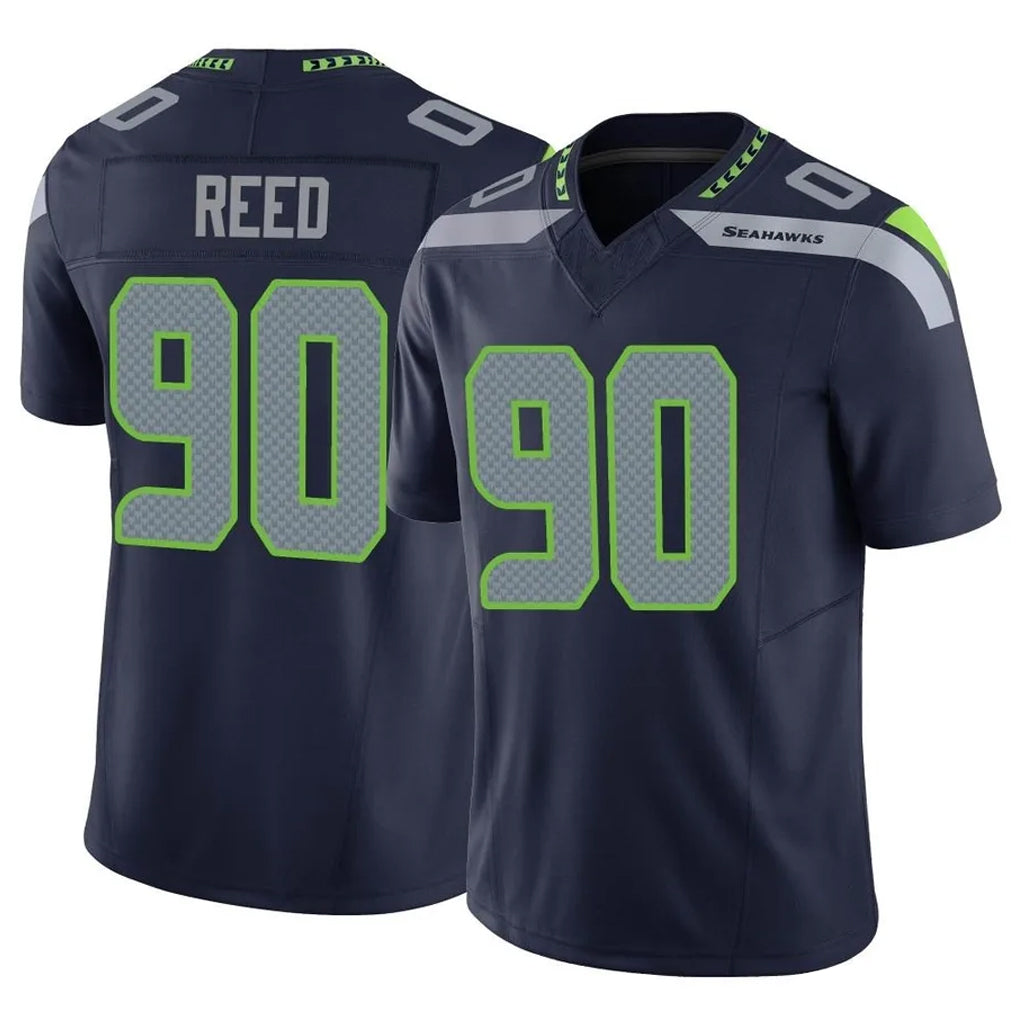 S.Seahawks #90 Jarran Reed Player Navy Limited Vapor F.U.S.E. Home Game Odoa Stitched Jerseys