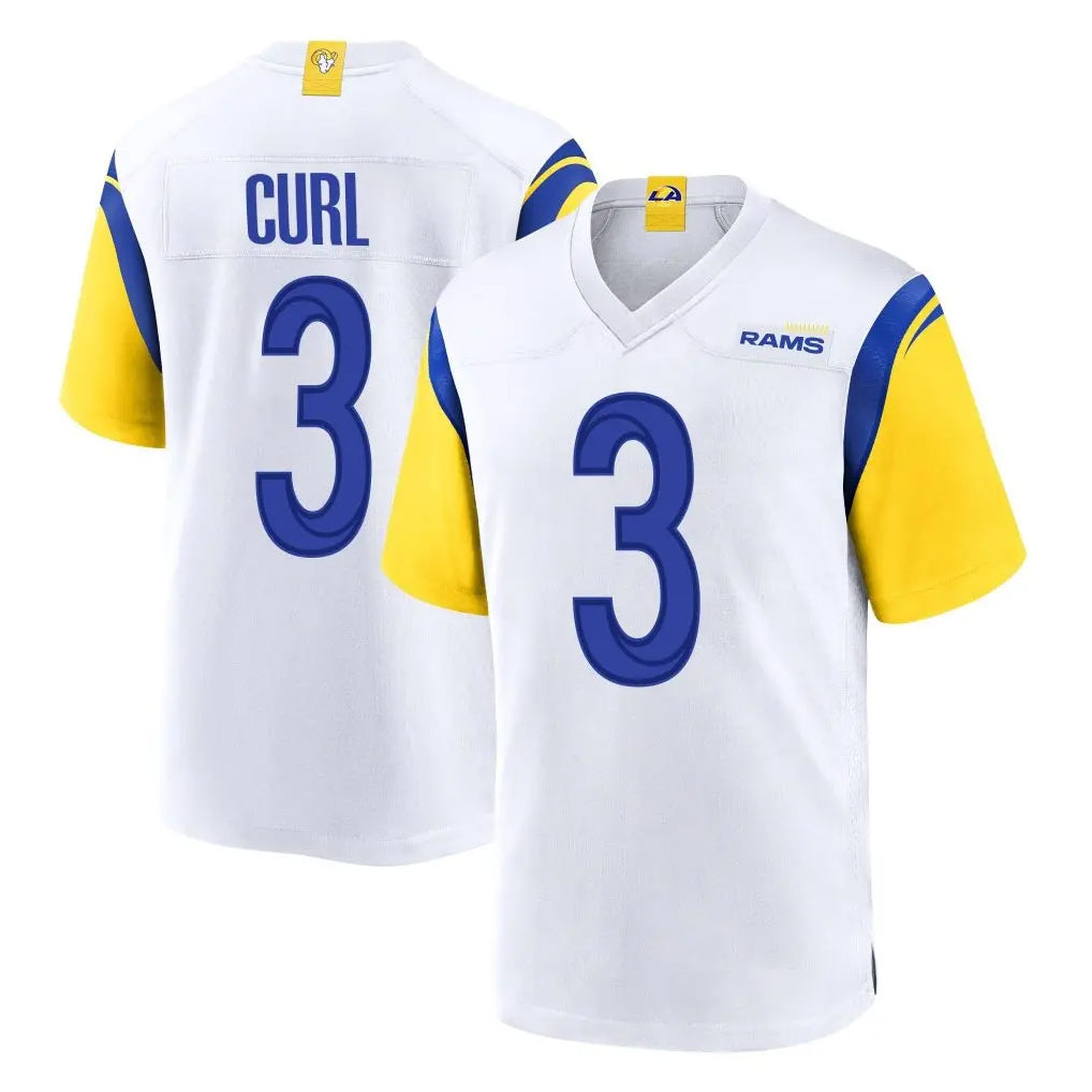LA.Rams #3 Kam Curl Player White Home Game Odoa Stitched Jerseys
