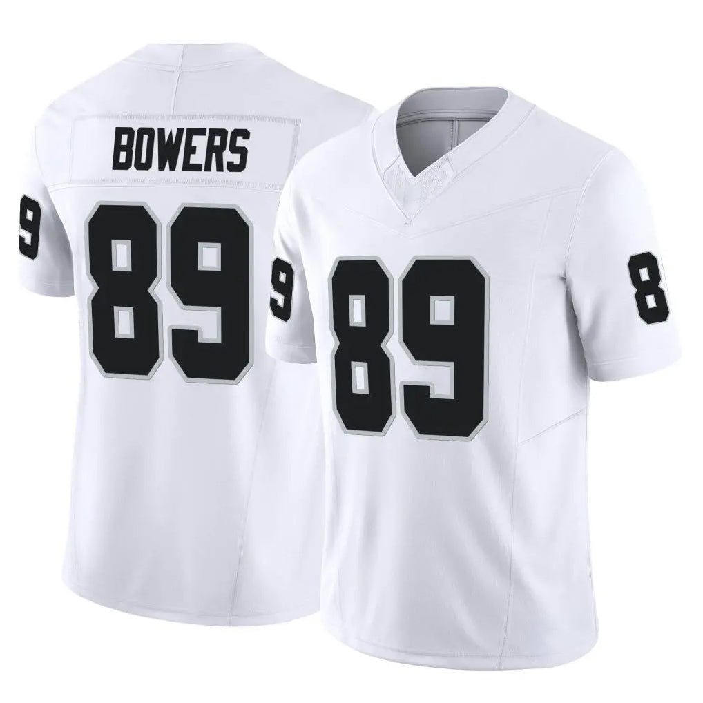 LV.Raiders #89 Brock Bowers Player White Limited Vapor F.U.S.E. Home Game Odoa Stitched Jerseys