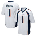 D.Broncos #1 Evan Engram Player White Game Odoa Stitched Jerseys